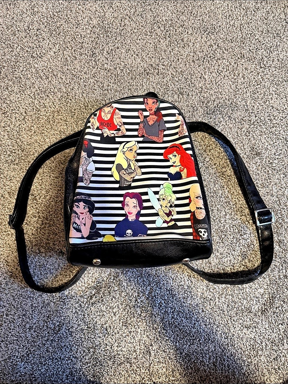 Disney Striped Gothic Princesses Mini Backpack